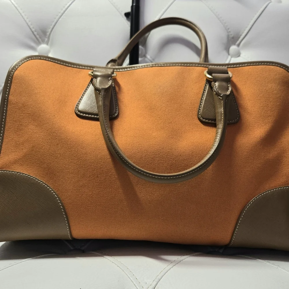 Prada Orange and Tan Women's Bag - Picture 2 of 11